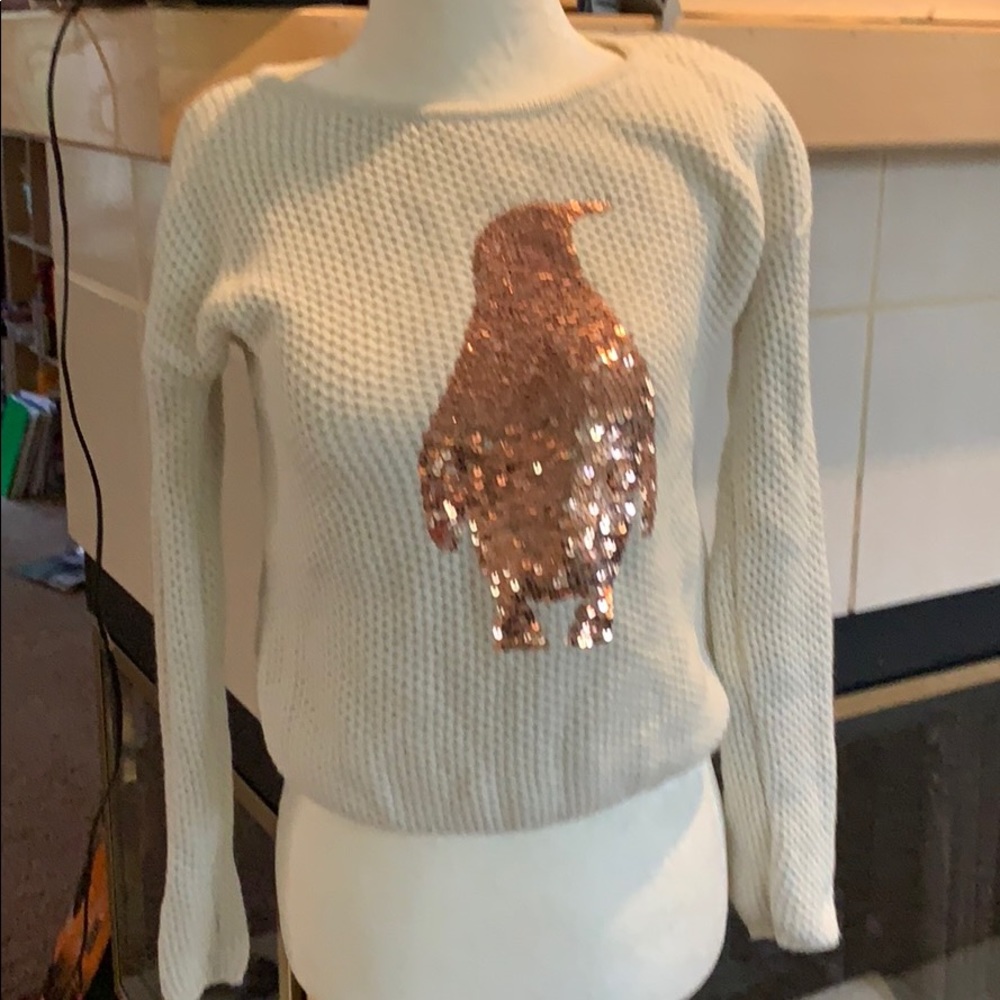 Kids Gap Rose Gold Penguin sweater